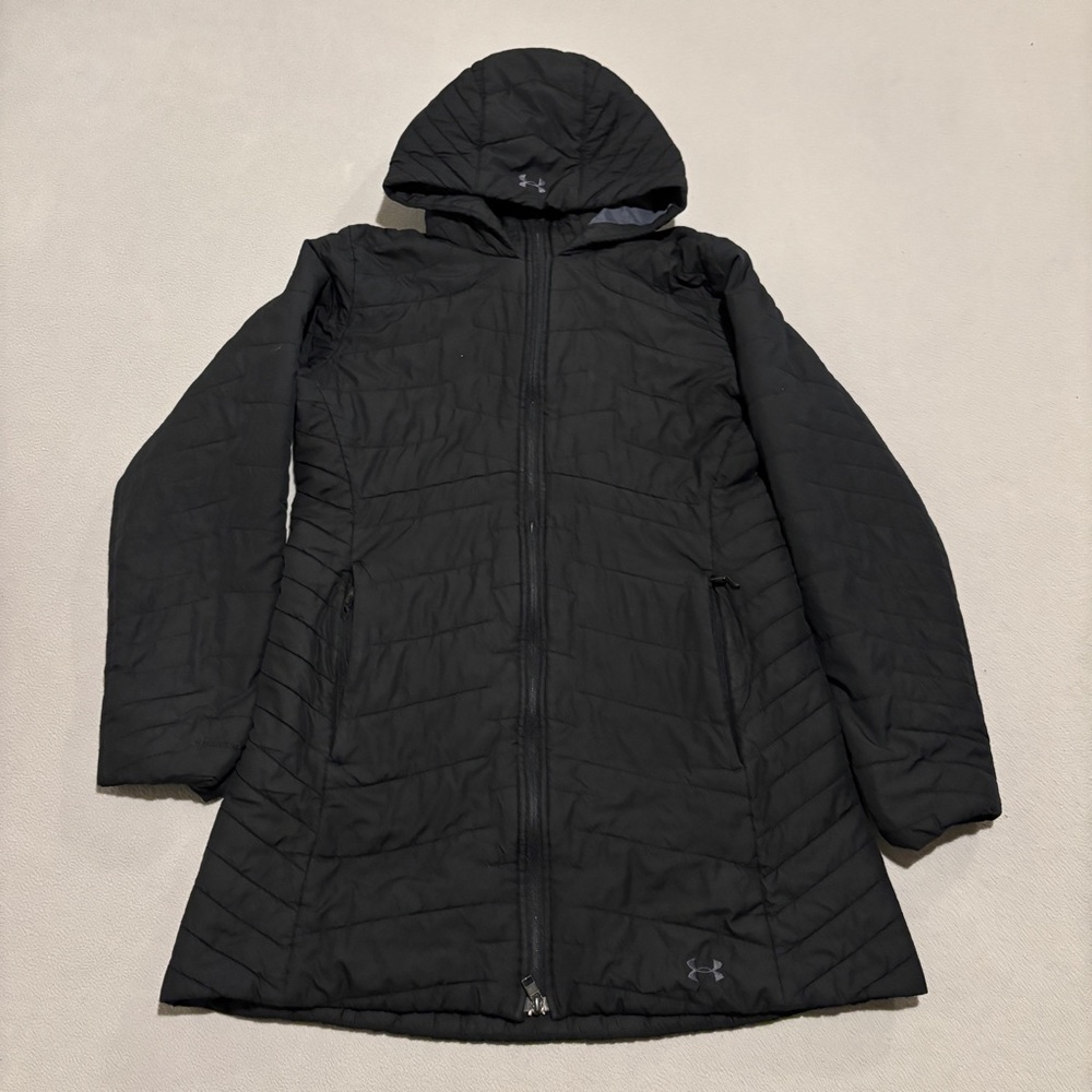 Under Armour ColdGear Reactor Parka Jacket Womens Medium Fitted Hooded Full Zip